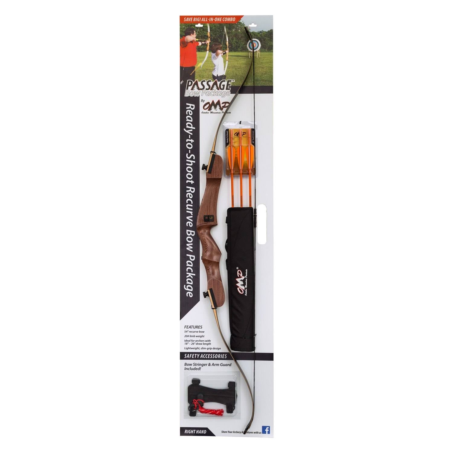 20-lb. 54x22 Recurve Bow Package LH J982557