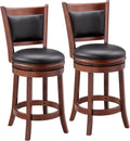 Cappuccino Swivel Counter Height Barstool 24 Inch Seat Height Set of 2 A758649