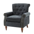Charcoal Upholstered Accent Chair with Wood Legs R544