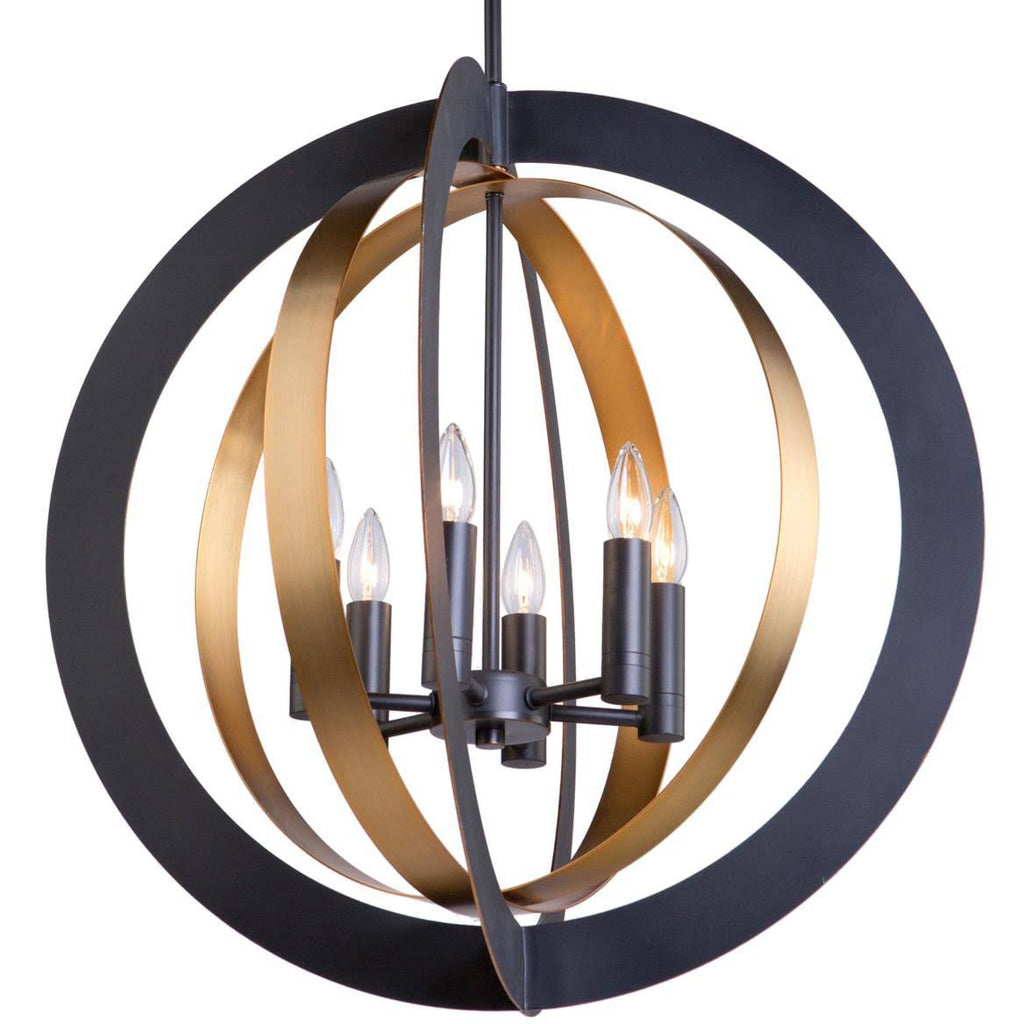 Dark Bronze & Satin Brass Chandelier E202981