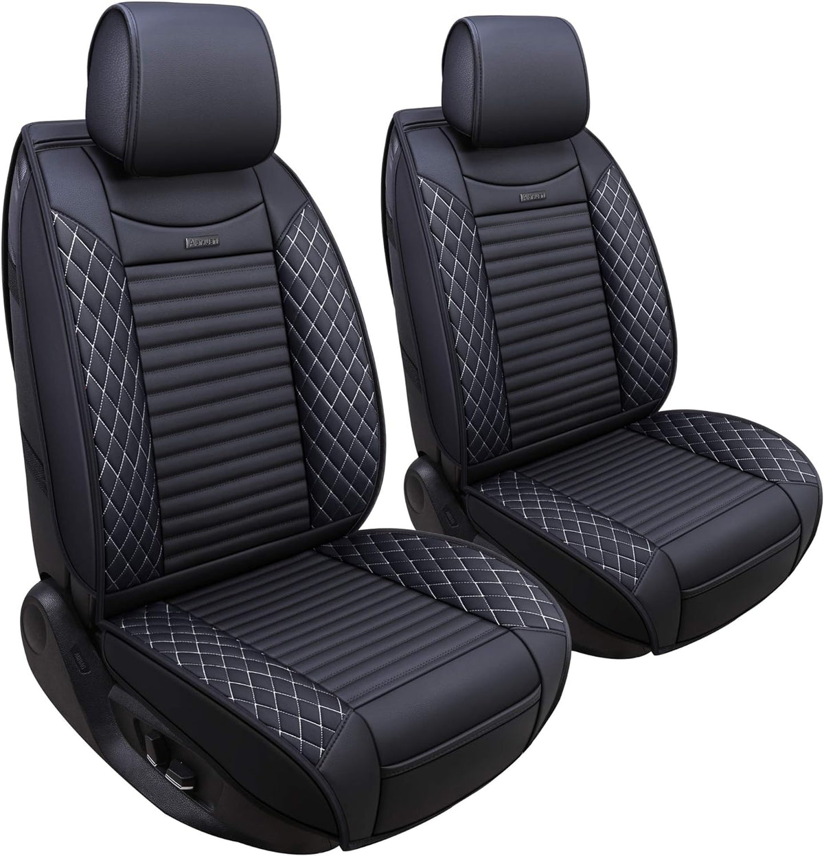 5 Car Seat Covers Full Set Waterproof Leather Universal Black U126625
