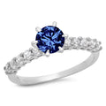 14k White Gold Blue Simulated Tanzanite Ring Size 10.5 Y86335