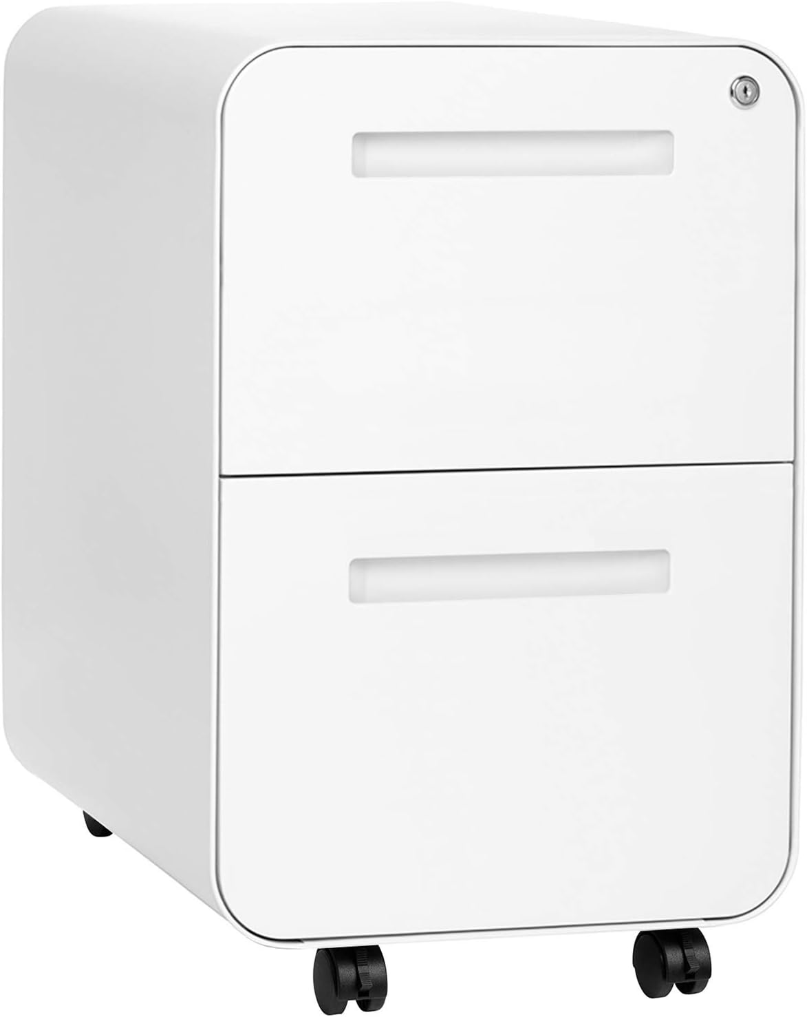 White 2-Drawer Mobile File Cabinet C2107