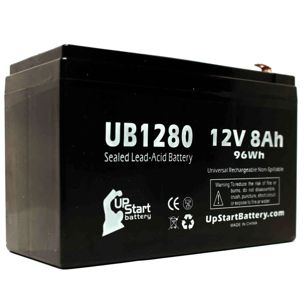 3x Pack Replacement Sealed Lead Acid Battery (12V, 8Ah, 8000mAh, F1 Terminal, AGM, SLA) with 6 F1 to F2 Terminal Adapters H9743