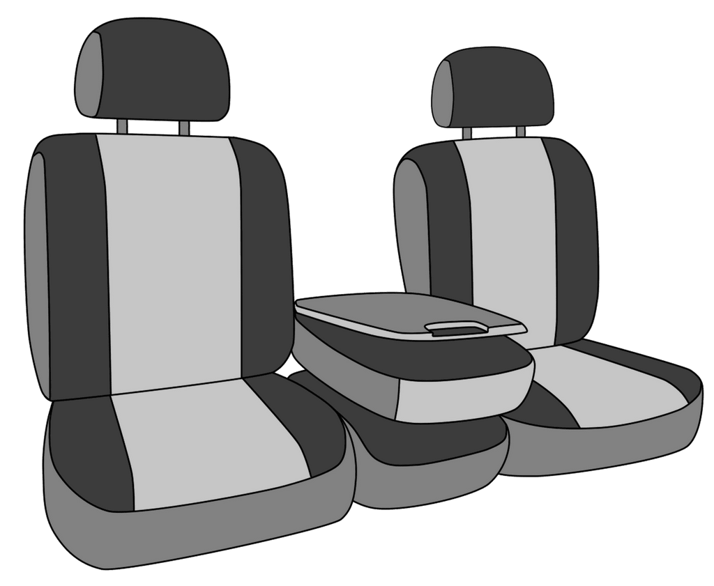 Front 40/20/40 Split Bench DuraPlus Seat Covers Light Grey Insert and Trim Y4206