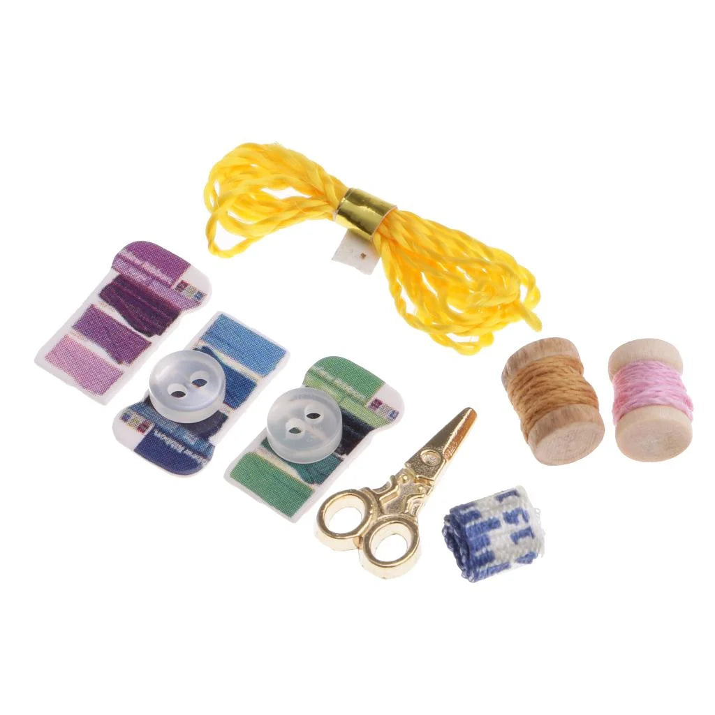 Vintage Metal Dollhouse Miniature Sewing Tools F5982