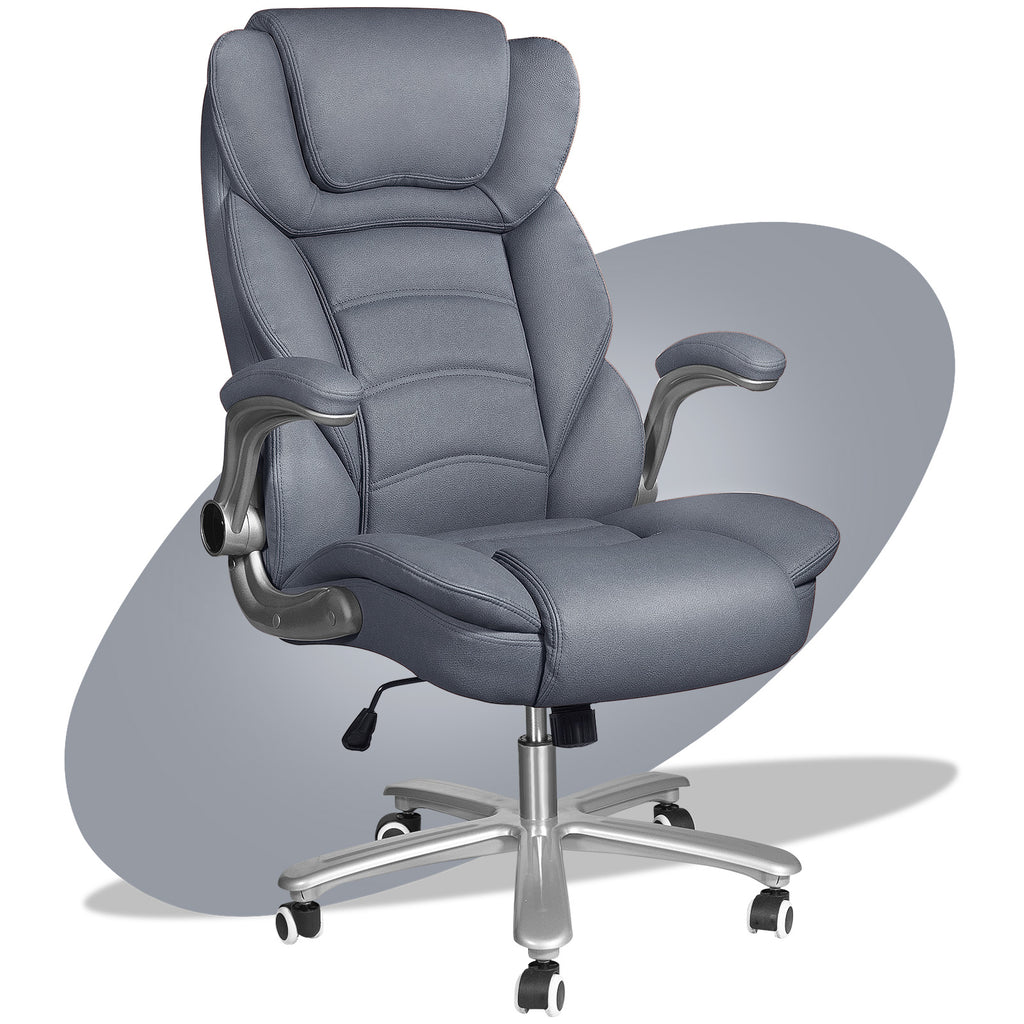 Light Blue PU Leather High Back Office Chair W249