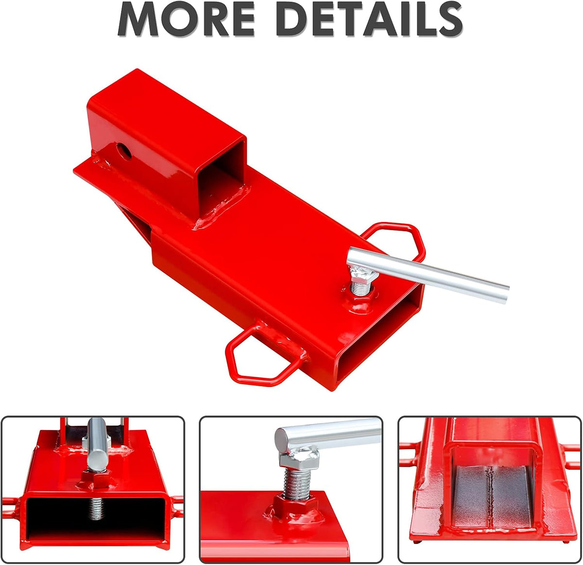 2" Receiver Trailer Towing Adapter with Chain Red Pack of 2 H33836