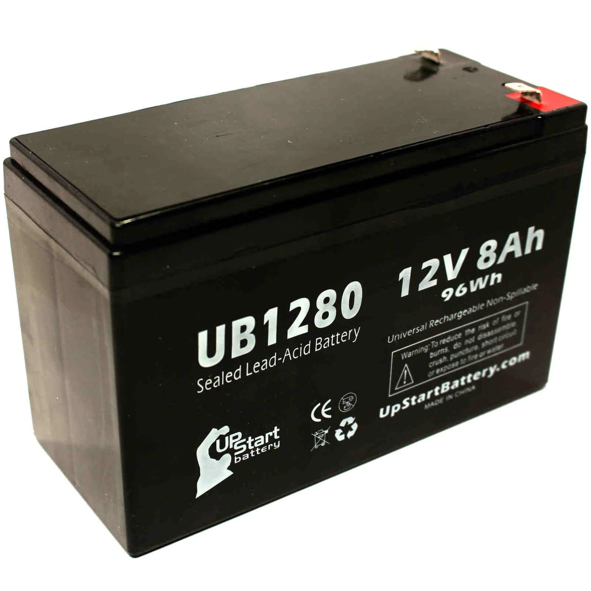 3x Pack Replacement Sealed Lead Acid Battery (12V, 8Ah, 8000mAh, F1 Terminal, AGM, SLA) with 6 F1 to F2 Terminal Adapters H9743