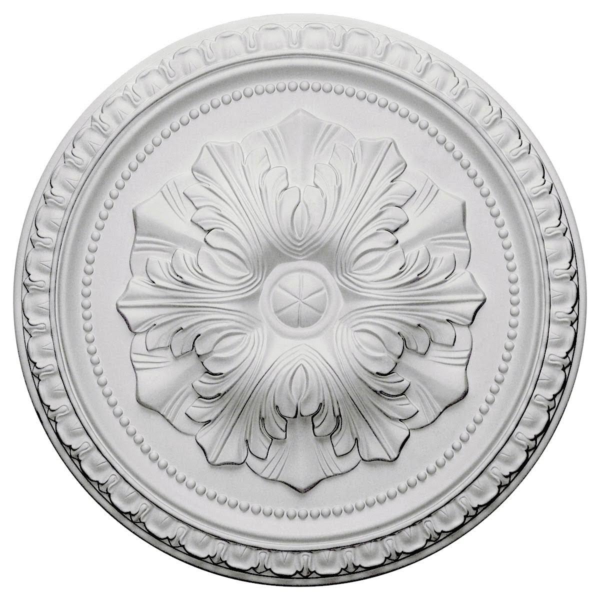 18 inch x 1 3/8 inch Hand-Painted Steel Gray Ceiling Medallion V43375