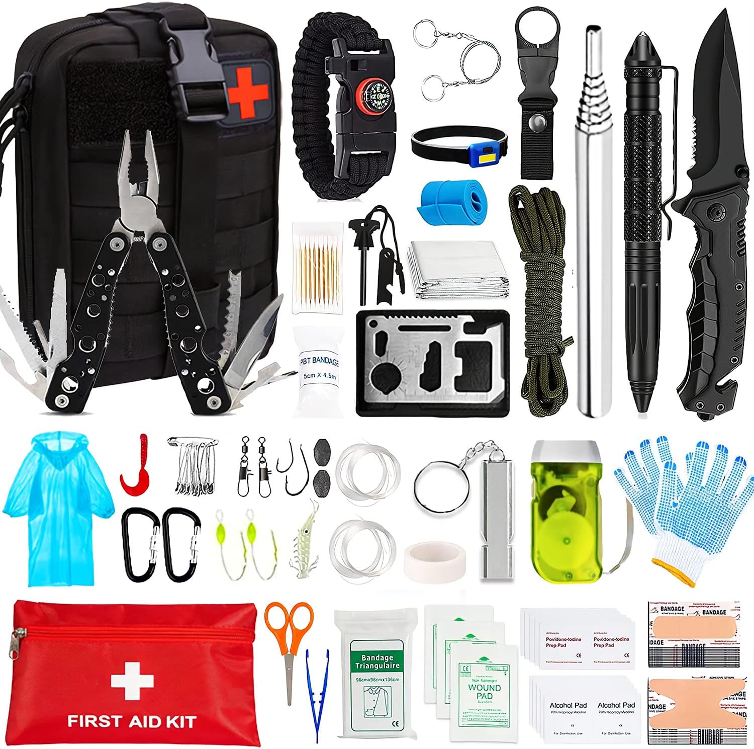 Survival First Aid Kit with MOLLE Pouch C56022