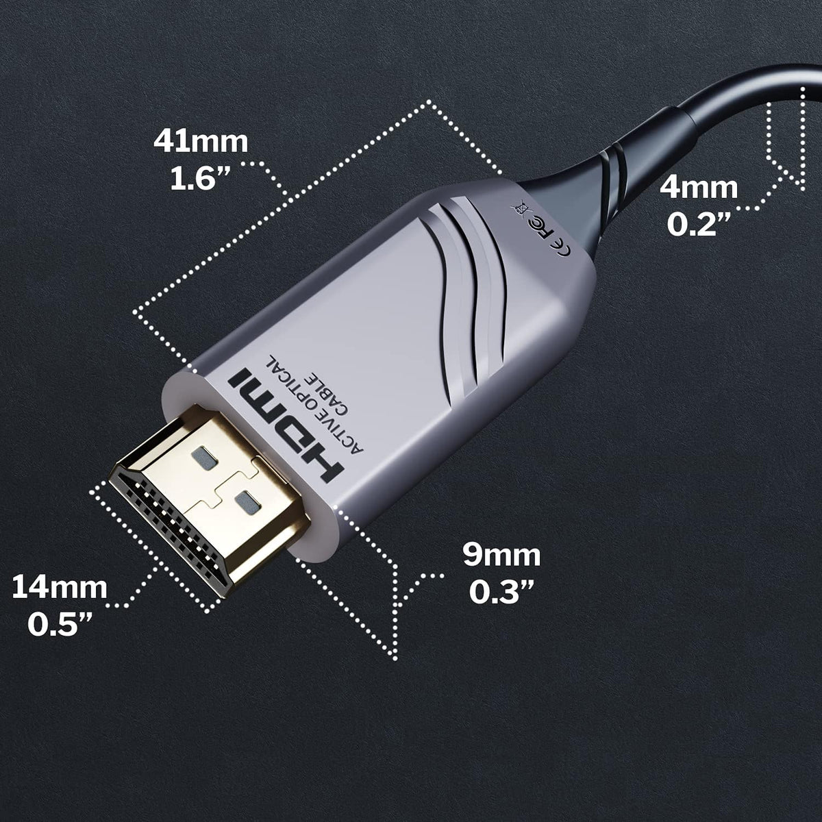 30ft 8K HDMI 2.1 Optical Ultra High Speed HDMI Cable, Gray/Black, Pack of 2 D631199