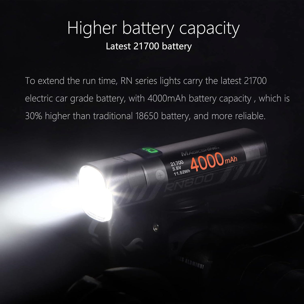 Bike Headlight with CREE LED, IPX7, 4000mAh Battery, Pack of 2 F329