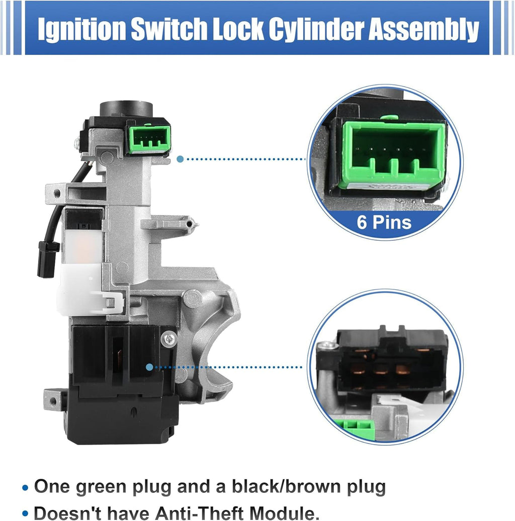 Ignition Switch Cylinder Lock Assembly with 2 Key Pack of 2 U29679