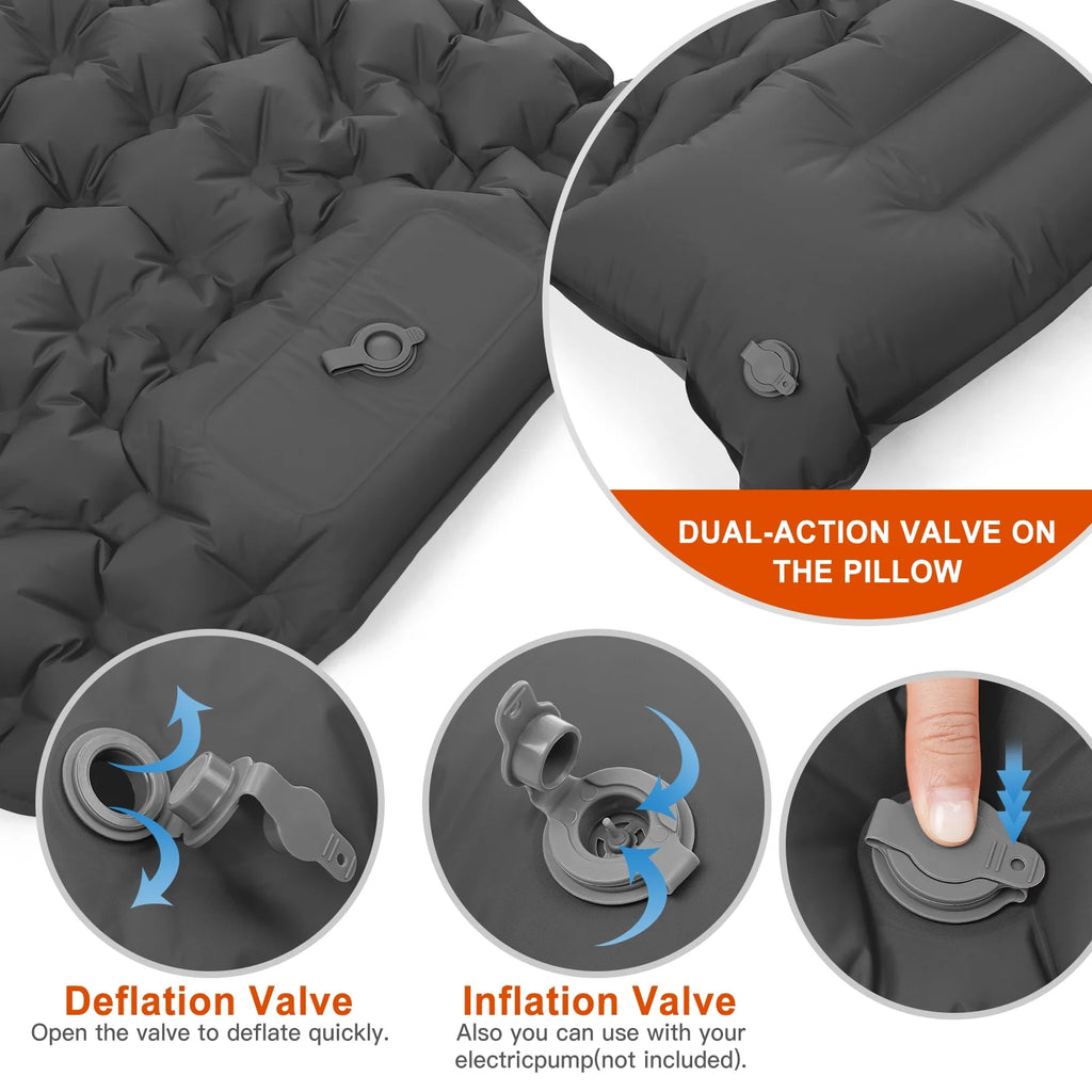 Ultralight Inflatable Camping Sleeping Pad with Pillow R23485