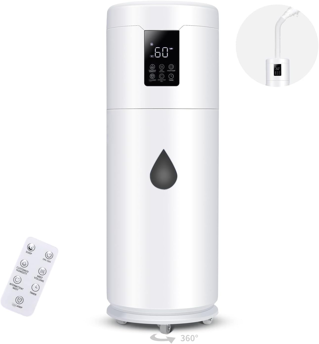 17L Ultrasonic Cool Mist Topfill Humidifier with 360° Nozzle D921