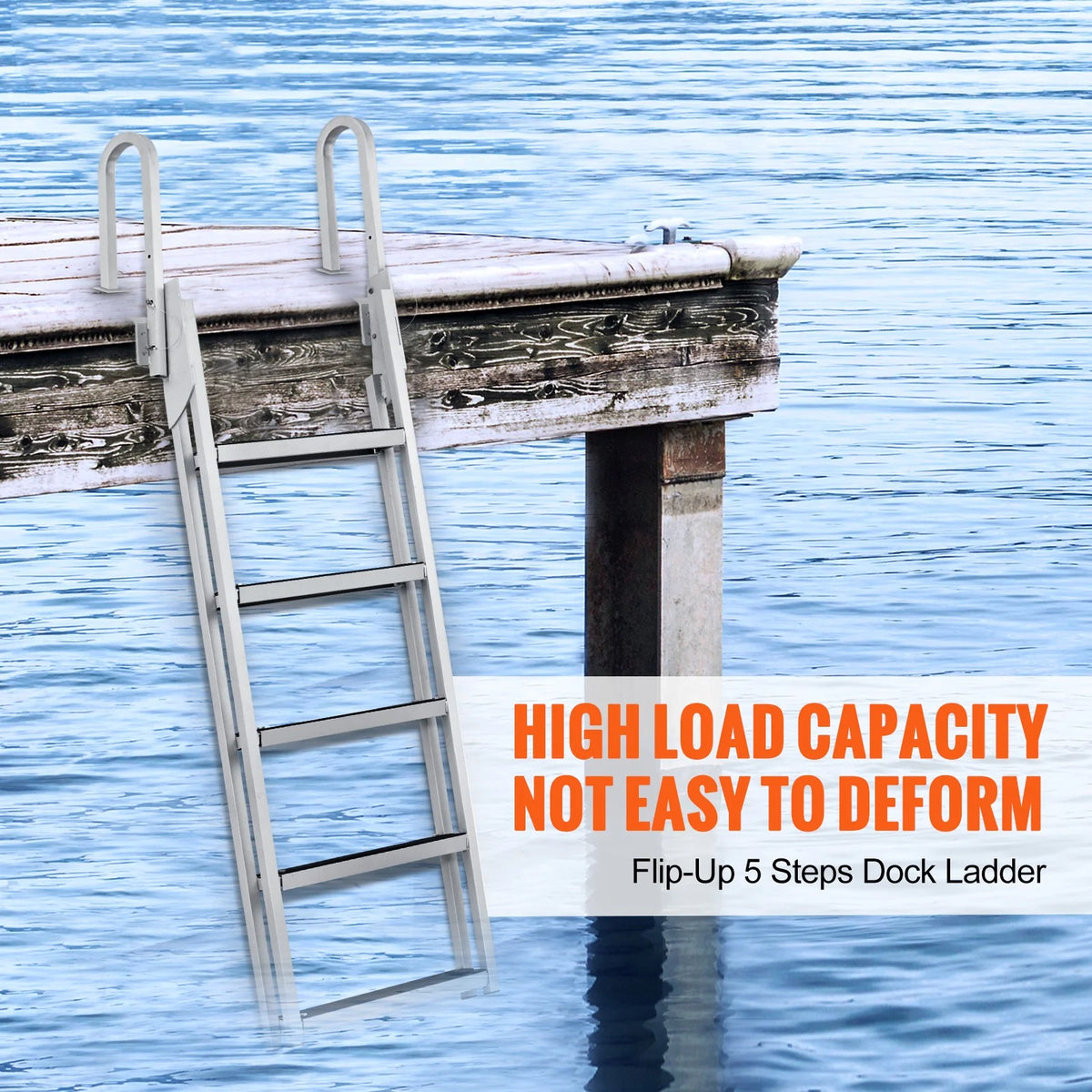 Aluminum 5 Steps Boat Dock Ladder A24021