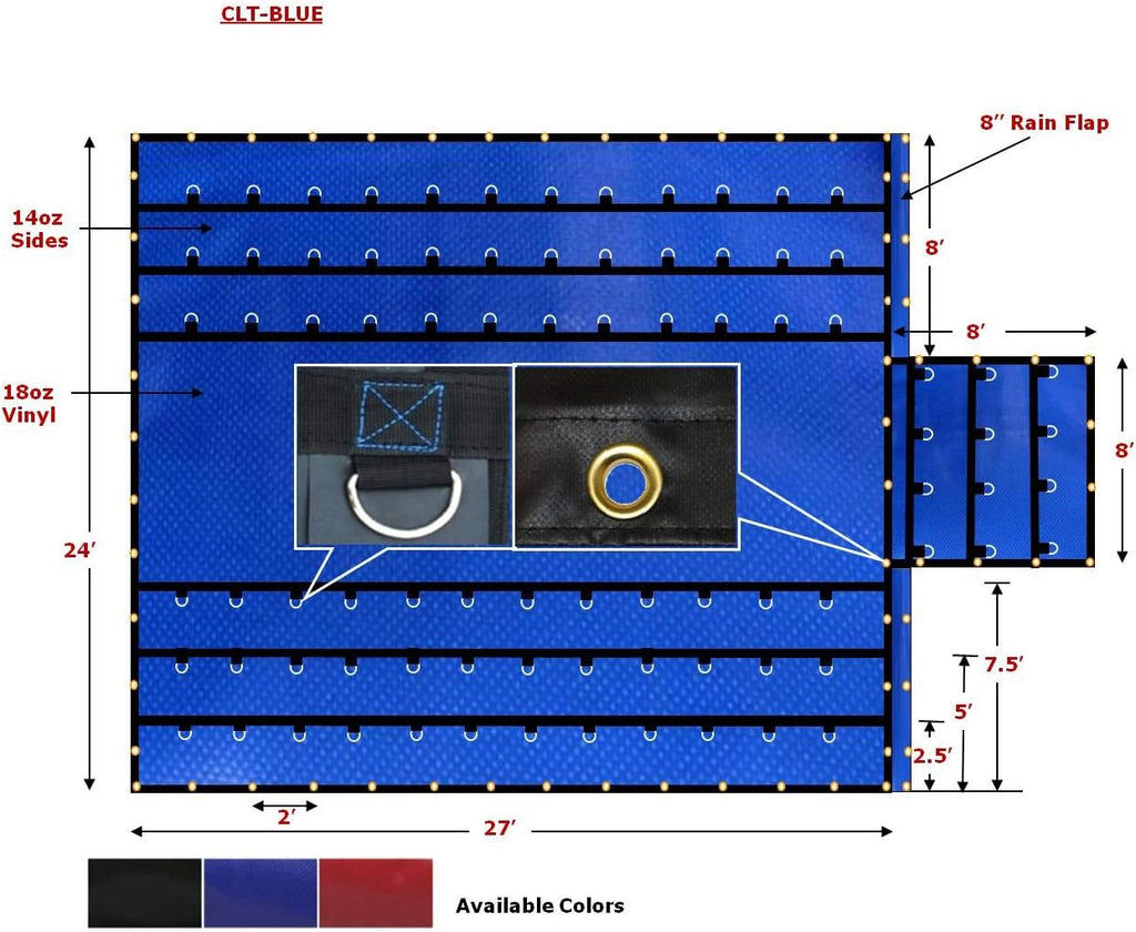 Black Combination Lumber Tarp 24x27 (8' Drop) X212290