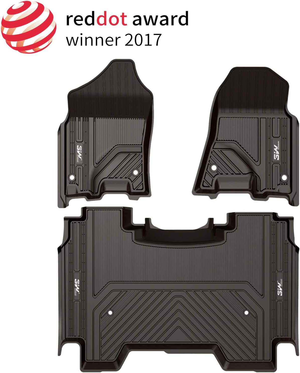 Black TPE All Weather Custom Fit Floor Liner for Dodge Ram 1500 2019-2022 Full Set I964