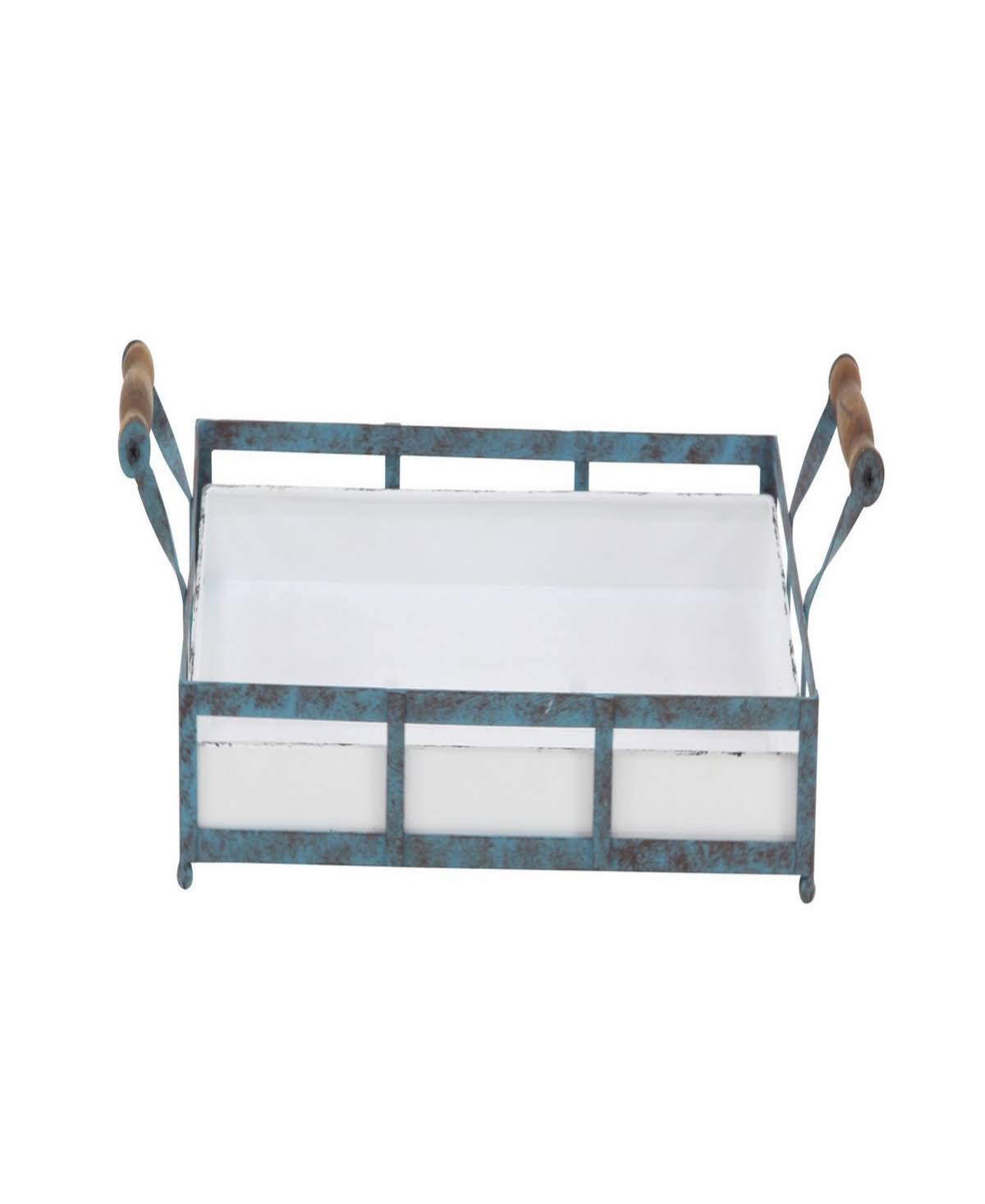 Set of 2 Blue Metal Farmhouse Tray K5309