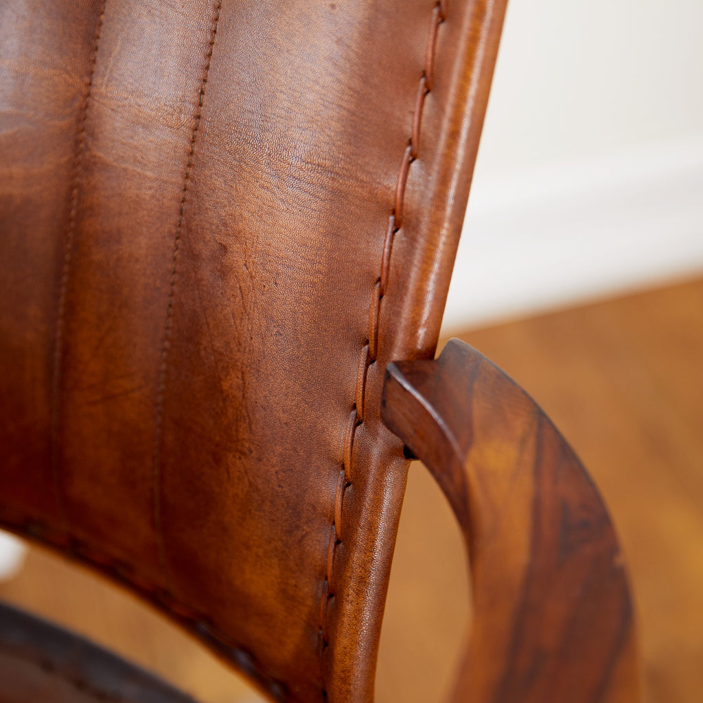Brown Leather Accent Chair R10819