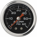 Fuel Pressure Gauge 1.5in Liquid Filled Mechanical 0-60 PSI Black Pack of 2 O93696