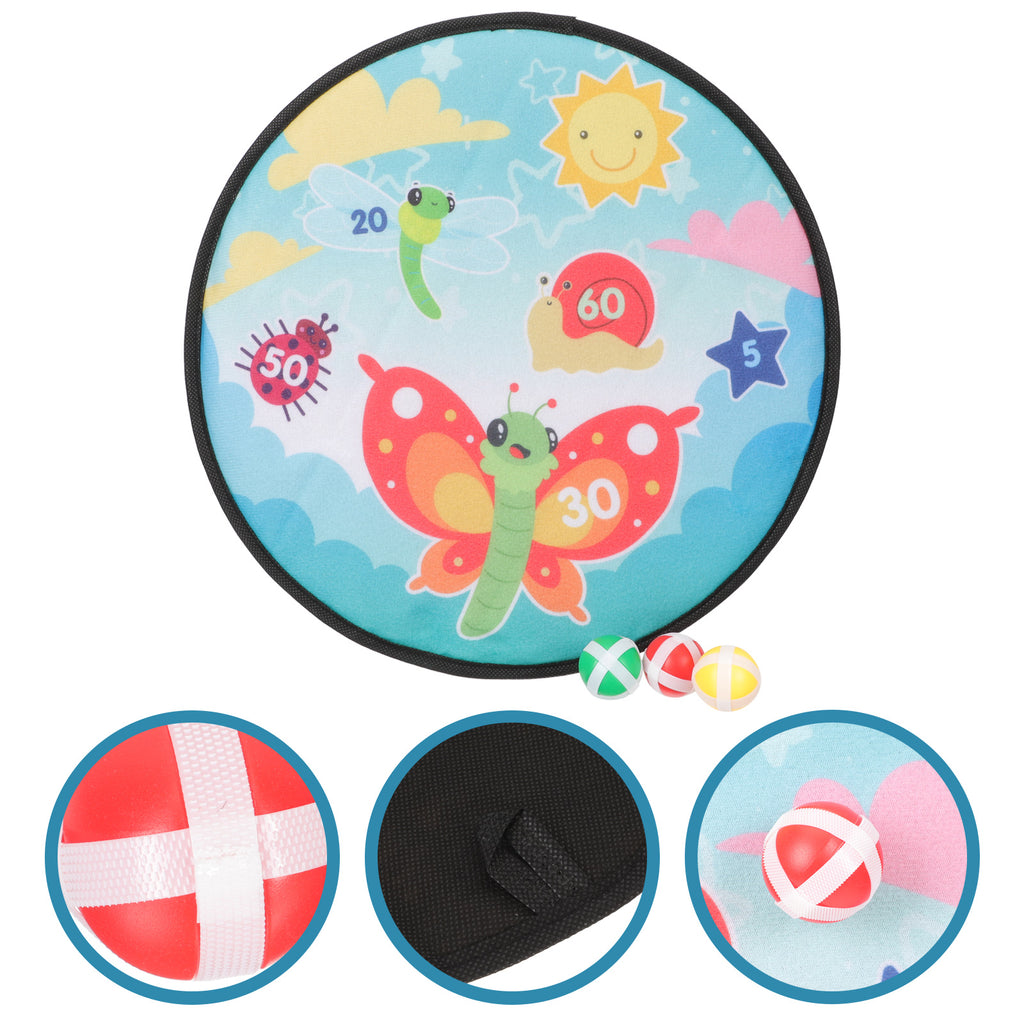 1 Set Kids Dart Board Toy with Sticky Balls Y7373