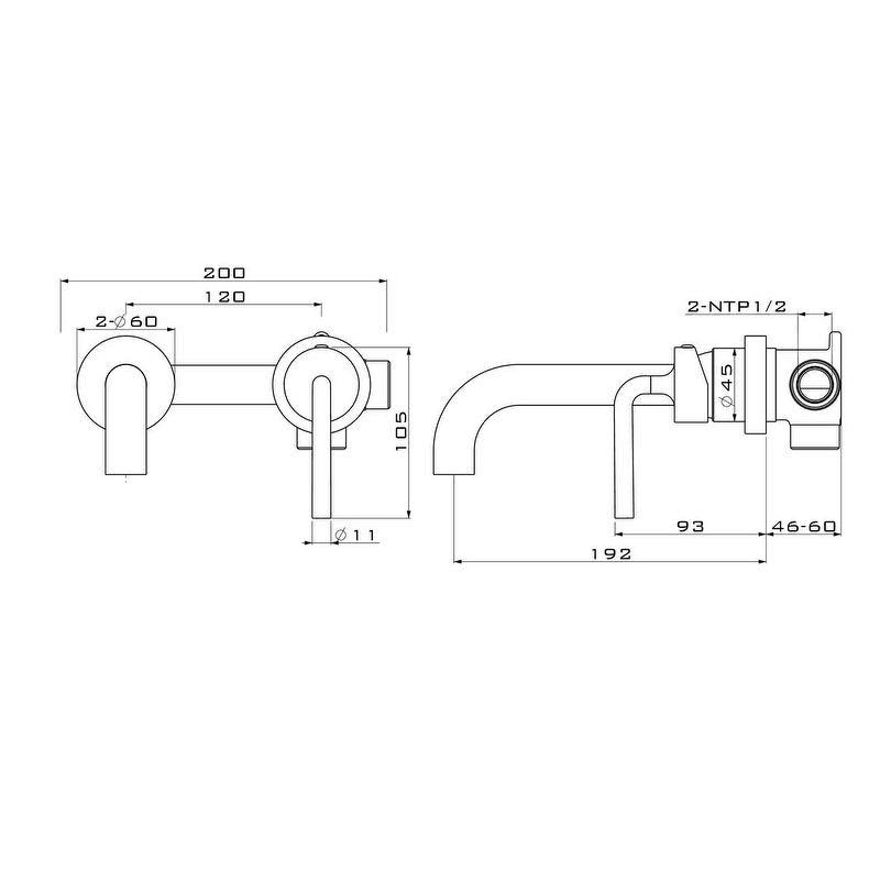 Wall Mounted Bathroom Faucet Gold U219