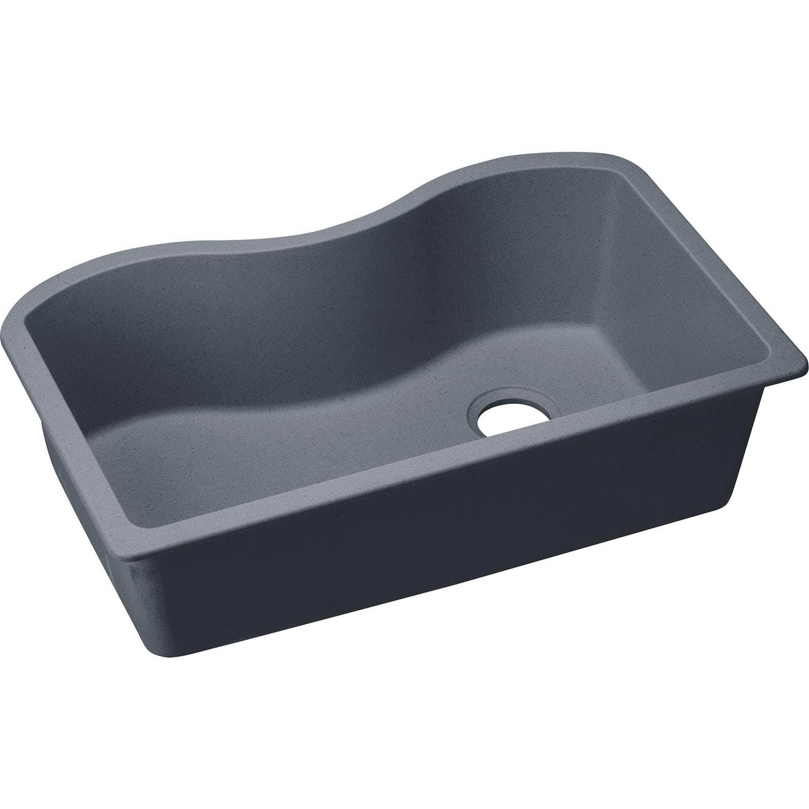 Quartz Classic Single Bowl Undermount Sink, Dusk Gray H464