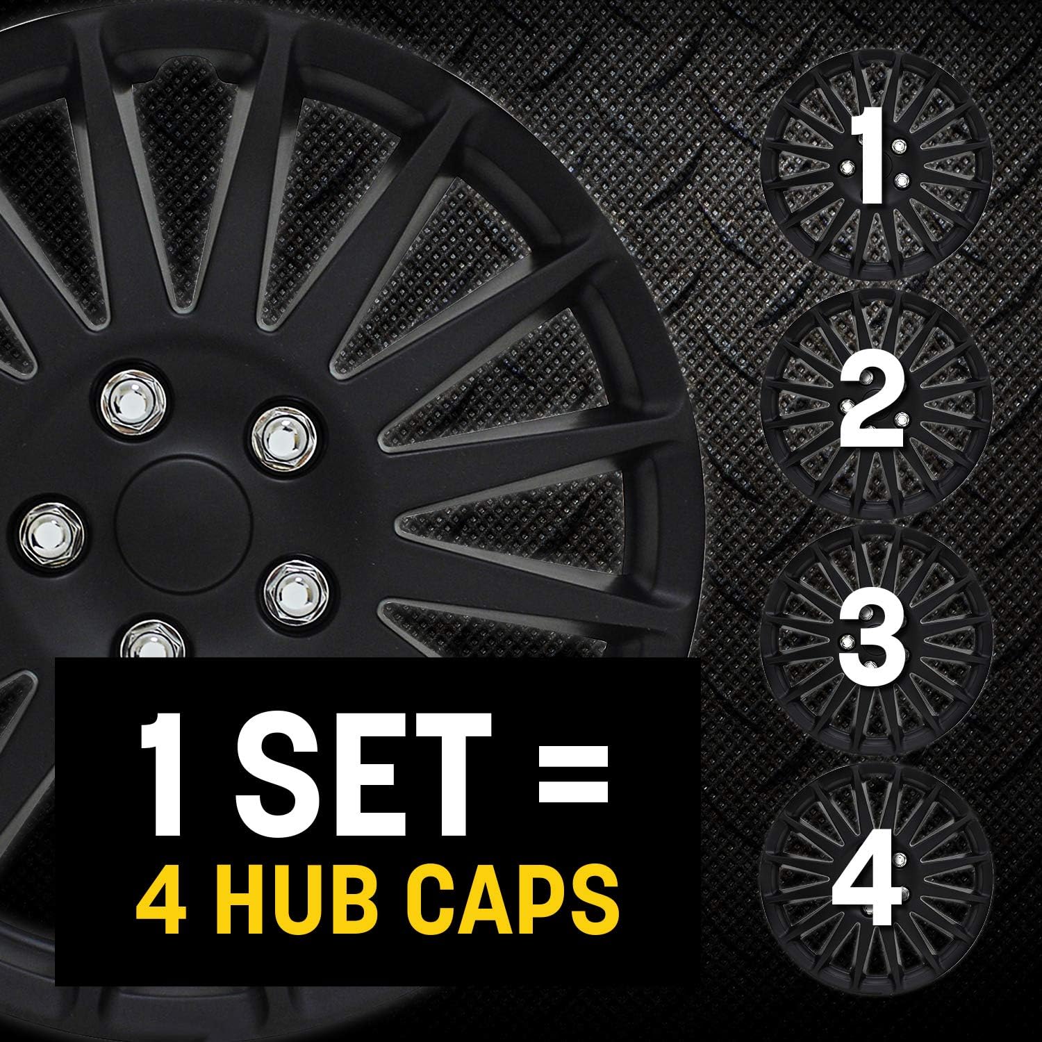Dual Tone Chrome and Black 17" Set of 4 F886