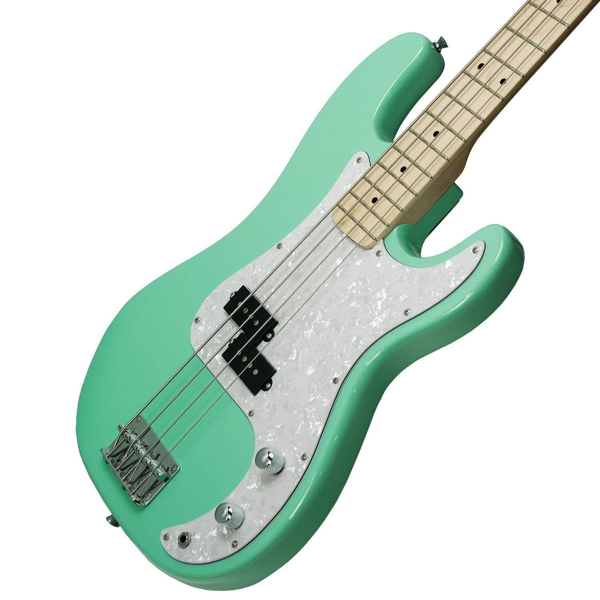 Surf Green Electric Bass Guitar with Pearl Pickguard Q54437