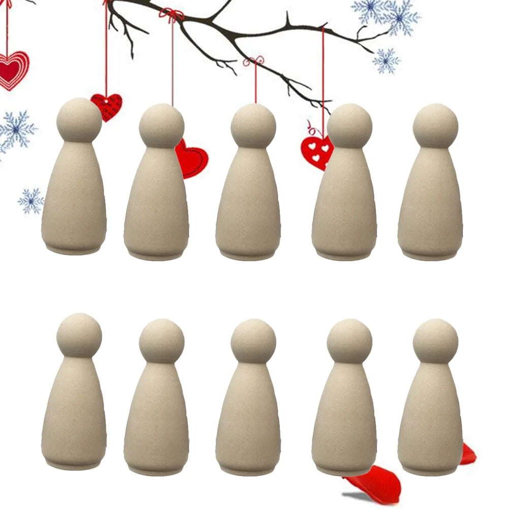 Bamboo Wood Peg Dolls 10 Pcs W56039