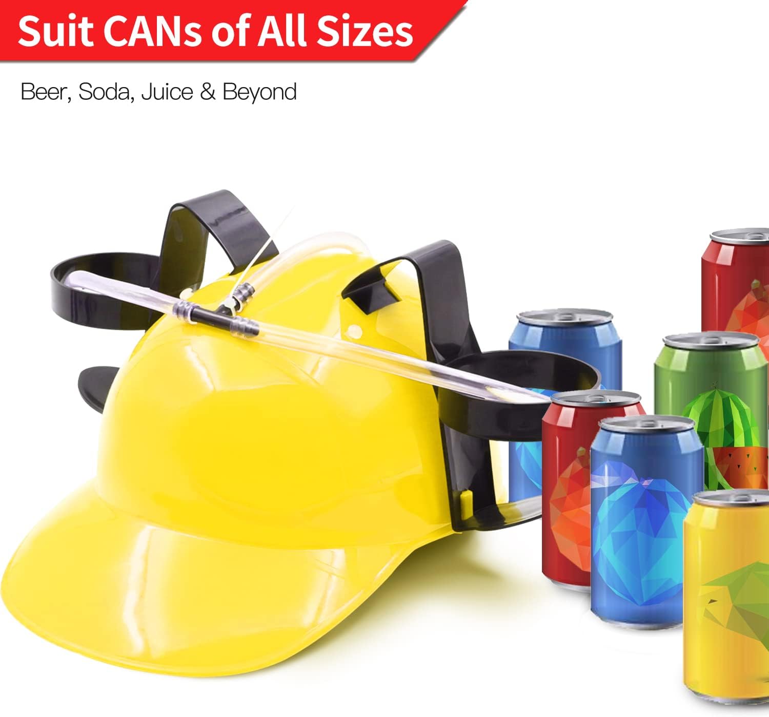 Yellow Adjustable Drinking Helmet with Straw X2170