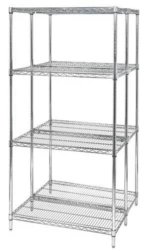 Chrome Wire Shelving Starter Kit 42Inch W x 14inch D x 86Inch H X52649