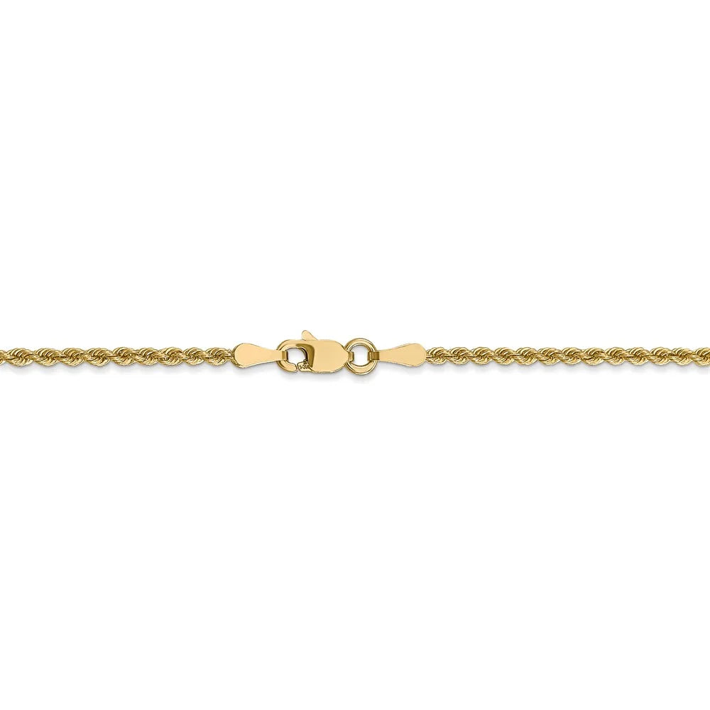 14kt Yellow Gold 20 inch Rope Chain V8007