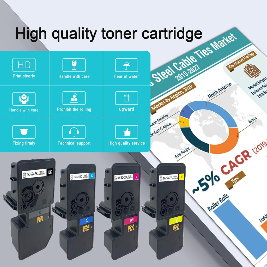 6 Pack Toner Cartridge for Kyocera ECOSYS P5026cdn P5026cdw M5526cdn M5526cdw Series Printer Z664693