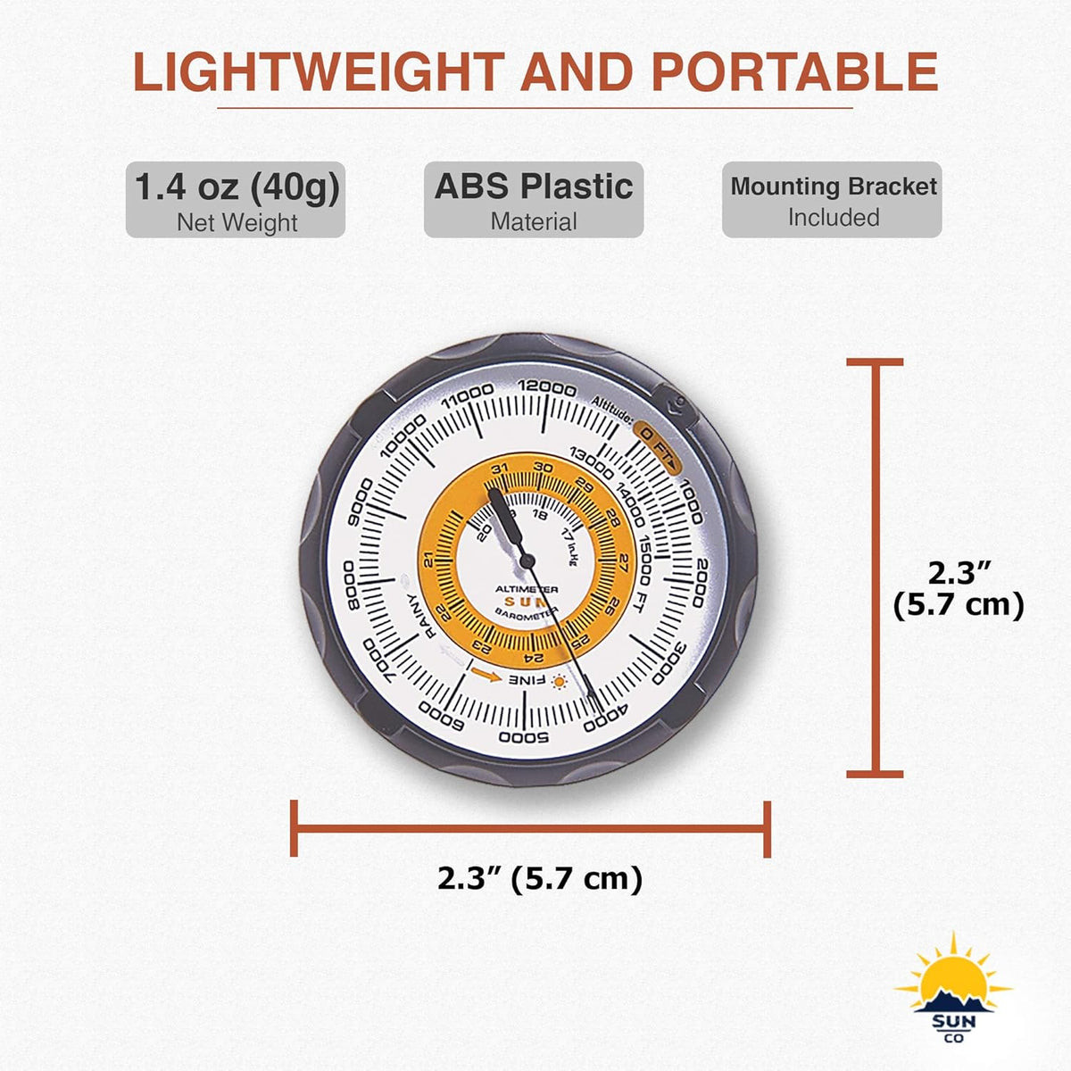 Detachable Windshield and Dashboard Altimeter and Barometer for Cars and Trucks I882