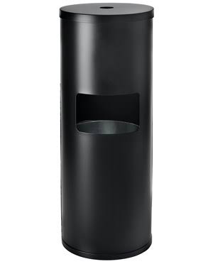 Black Floor Stand Gym Wipe Dispenser with Built-in Trash Can R356652