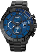 Black IP Titanium Blue Dial Chronograph Watch W91141
