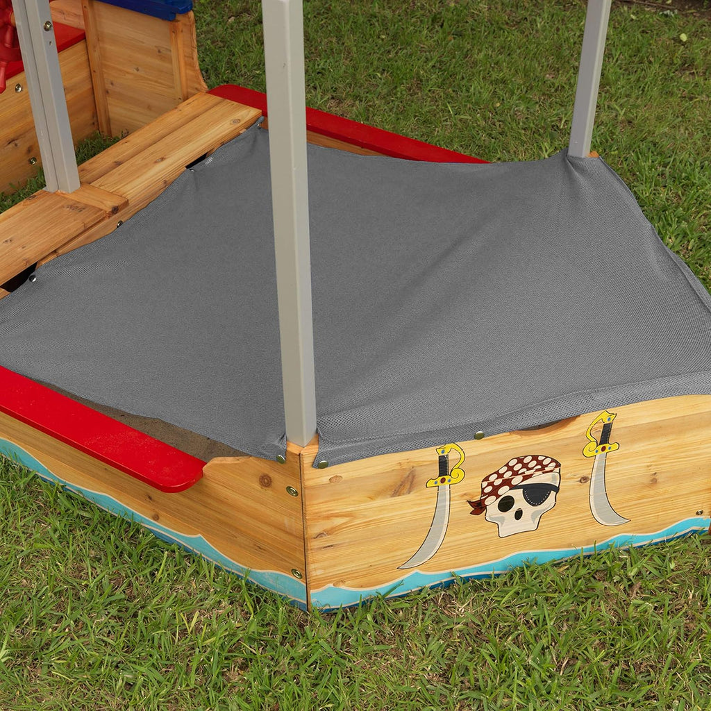 Wooden Pirate Sandbox with Canopy P8957