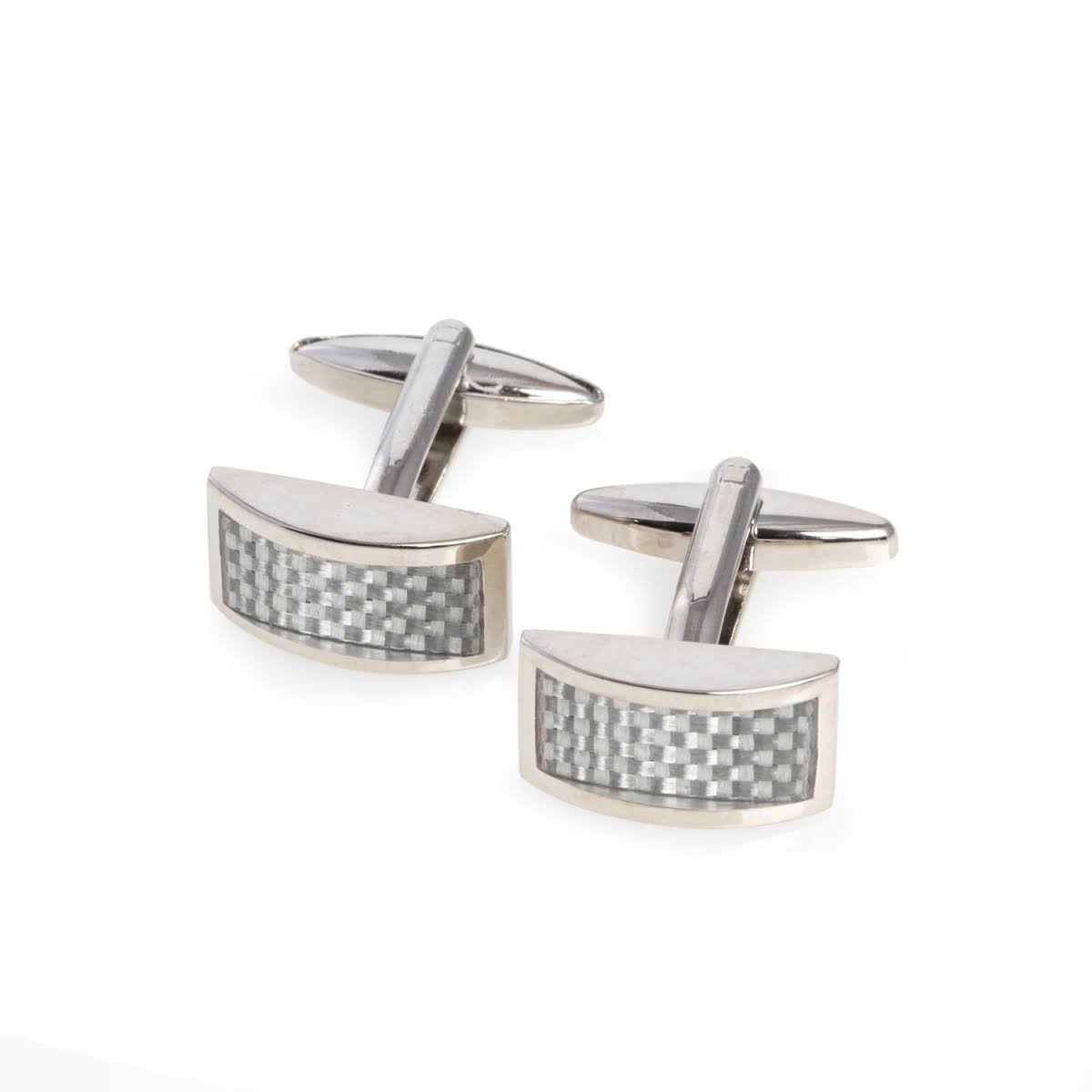 White Carbon Fiber Cufflinks M55044