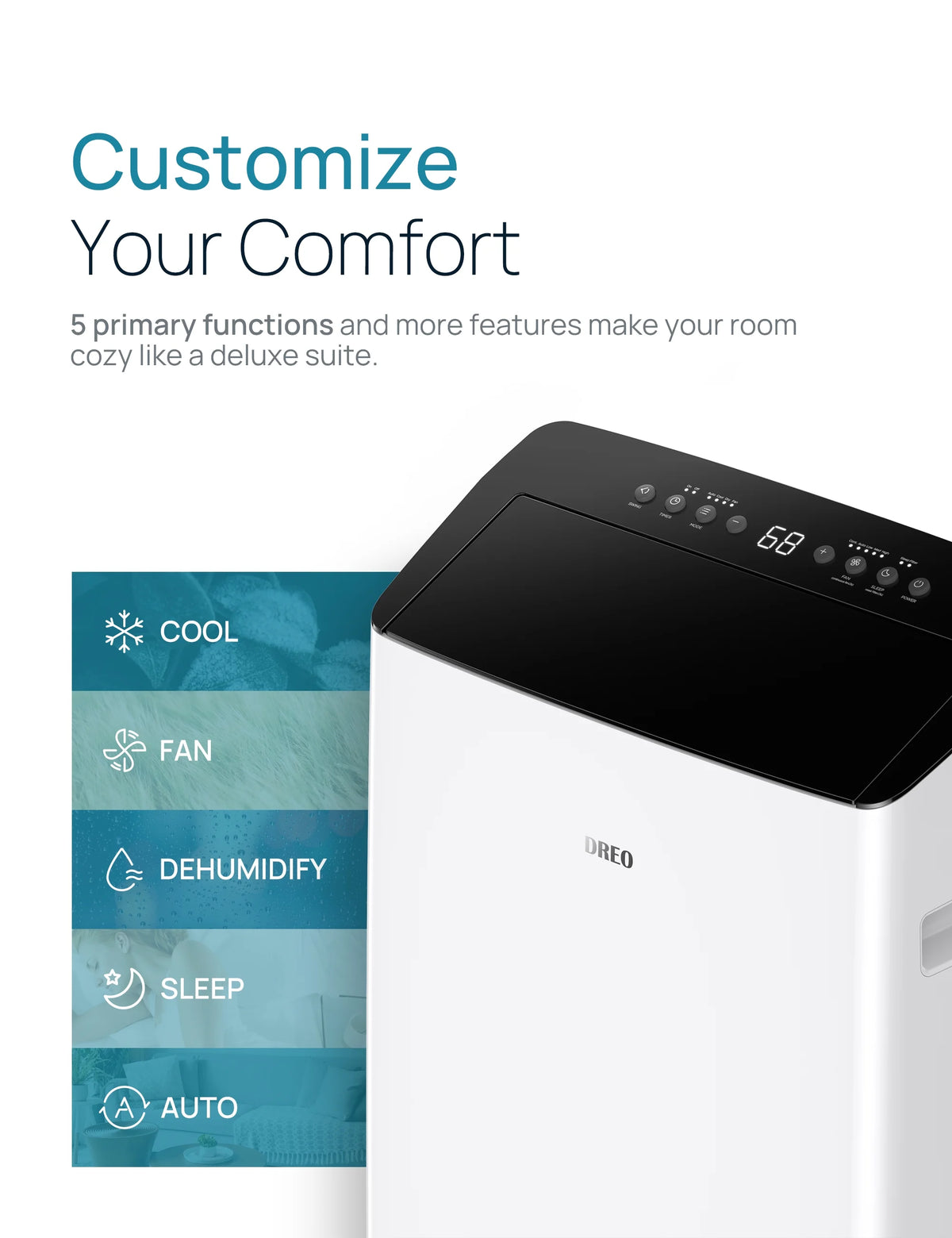 12000 BTU Portable Air Conditioner with Dual Hose I302