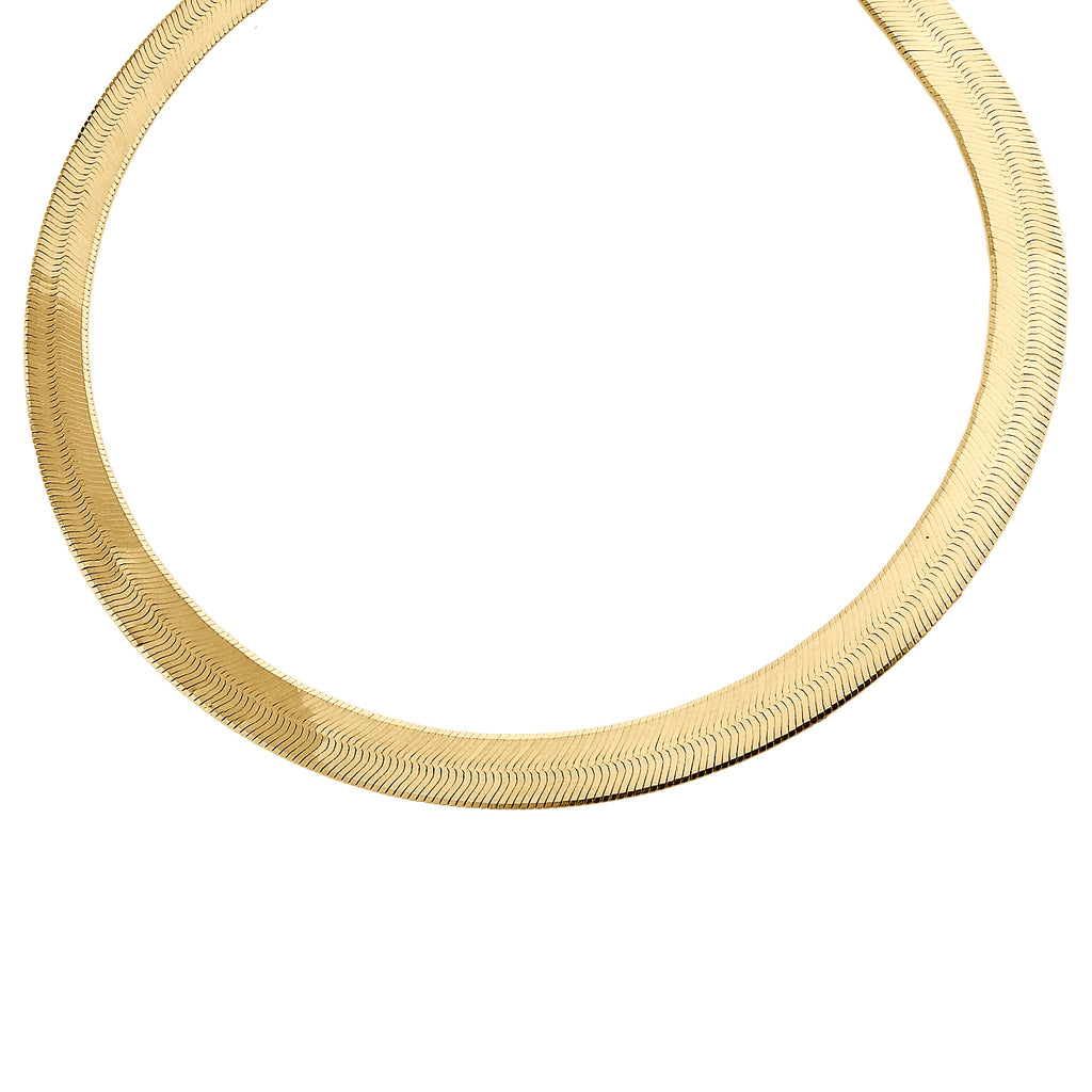 10K Yellow Gold Solid Herringbone Chain Necklace 20 Inch S3967