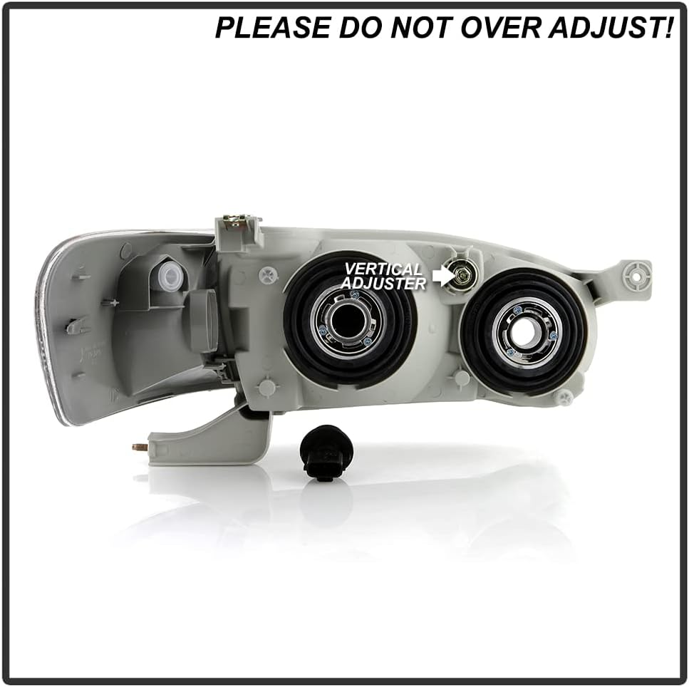 Black Housing Headlights Headlamps with Corner Signal Lamps Pair Set Z7196