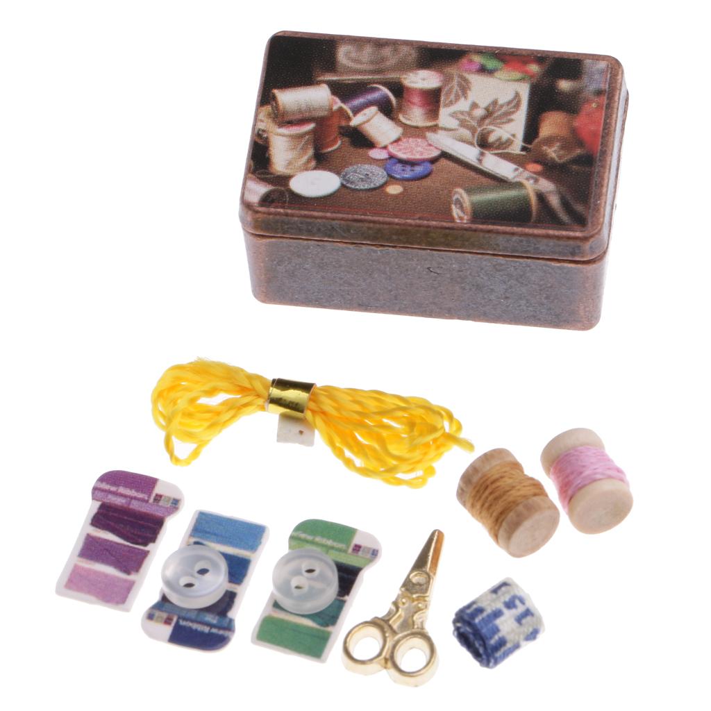 Vintage Metal Dollhouse Miniature Sewing Tools F5982