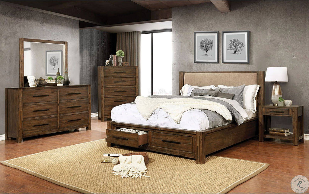Walnut Tan Full Bed A618