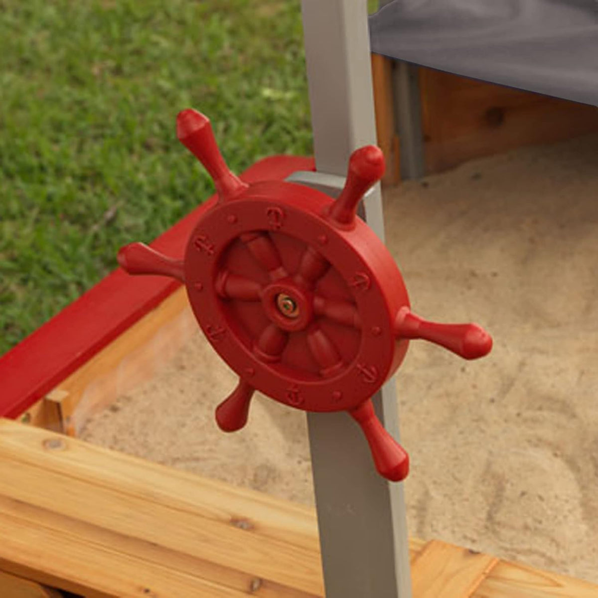 Wooden Pirate Sandbox with Canopy P8957