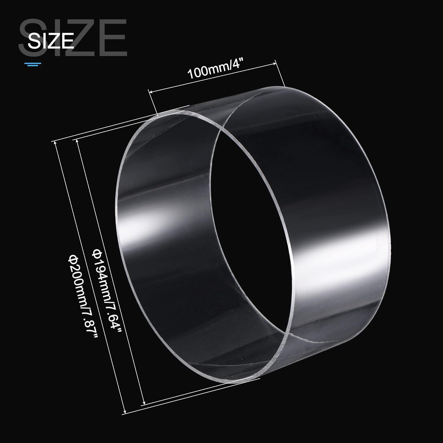 Clear Acrylic Round Tube Pack of 2 W5658