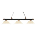 Matte Black Antique Copper 3 Light Billiard Light M4855