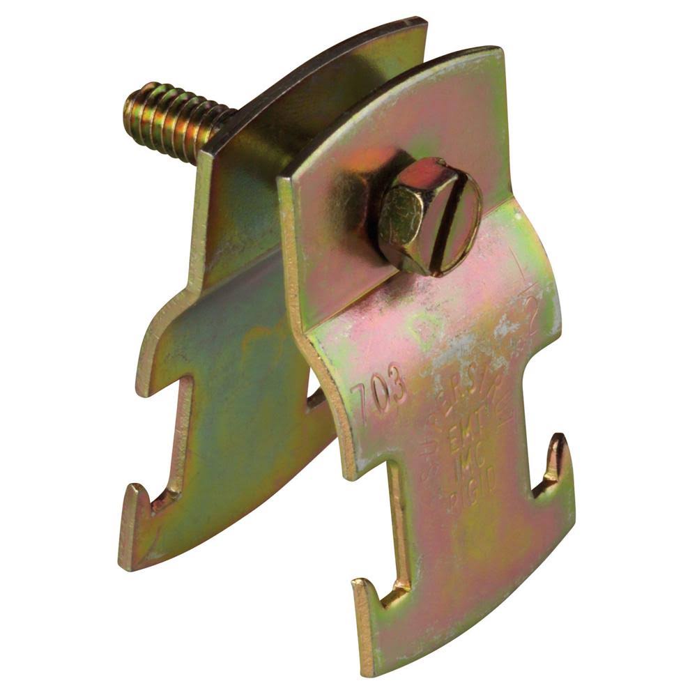 6-3/8 in. Strut Pipe Clamp, Gold Galvanized Y74898